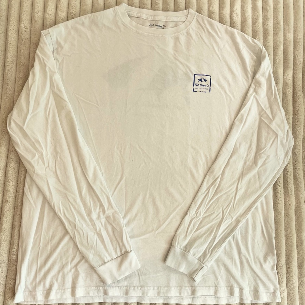 Fish Hippie XXL Men's White Long Sleeve Shirt